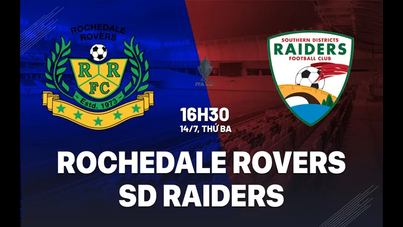 Cầu thủ Rochedale và SD Raiders tranh chấp bóng trước khung thành